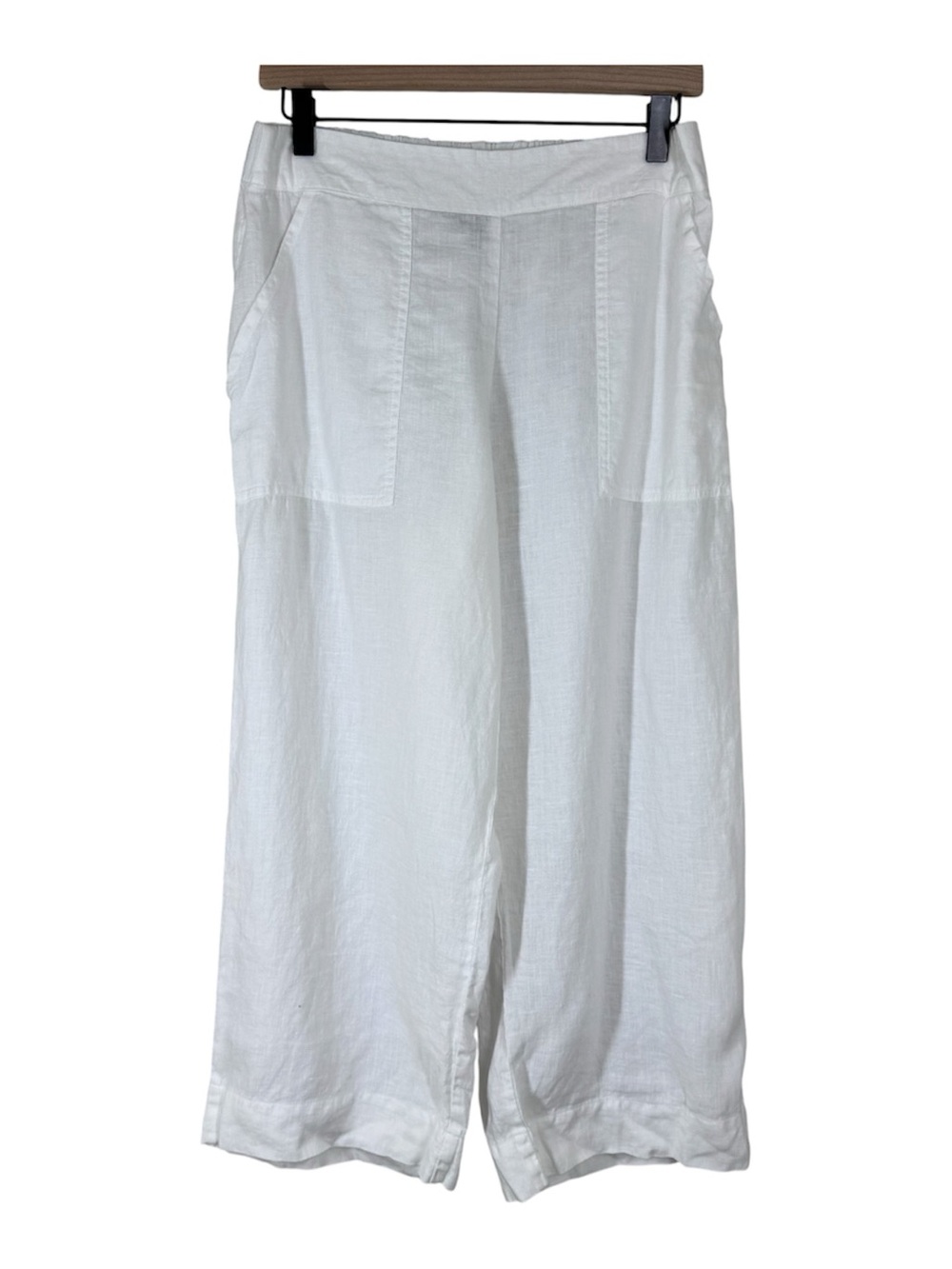 Flax Wide Leg Pull On Linen Pants White Coastal Minimalist Women’s Size Small